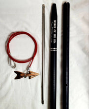 Load image into Gallery viewer, 2-pc 8-ft Money-shot Standard Harpoon 1.25” Smooth 6061T Hard Anodized Aluminum Handle, 18” Stainless Steel Dart Shaft, Bronze Lily Dart on Stainless Steel Dart Rigging, No Shackle, Carrying Bag