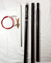 Load image into Gallery viewer, 2-pc 8-ft Money-shot Deluxe Harpoon 1.25” Knurled Solid 6061T Hard Anodized Aluminum Handle, 18” Stainless Steel Dart Shaft, Bronze Lily Dart on Stainless Steel Dart Rigging, No Shackle, Carrying Bag