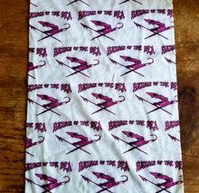 Load image into Gallery viewer, face shield by skurge of the sea white and pink face shield white and purple face shield