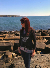 Load image into Gallery viewer, Skurge of the Sea Mermaid Hooded V-Neck Long-Sleeve Vintage Tee (M.C. Design) Mermaid Hoodie tied up