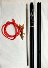 Load image into Gallery viewer, Skurge of the Sea 2-pc 8-ft Money-shot Commercial Harpoon  1” Plain Solid 6061T Hard Anodized Aluminum Handle, 18” Stainless Steel Dart Shaft Bronze Lily Dart on Dyneema Rope Dart Rigging, No Shackle, Carrying Bag 
