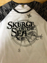 Load image into Gallery viewer, Skurge of the Sea Mermaid Burnout Raglan &quot;Baseball&quot; T-Shirt (Compass Rose)
