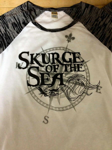 Skurge of the Sea Mermaid Burnout Raglan "Baseball" T-Shirt (Compass Rose)